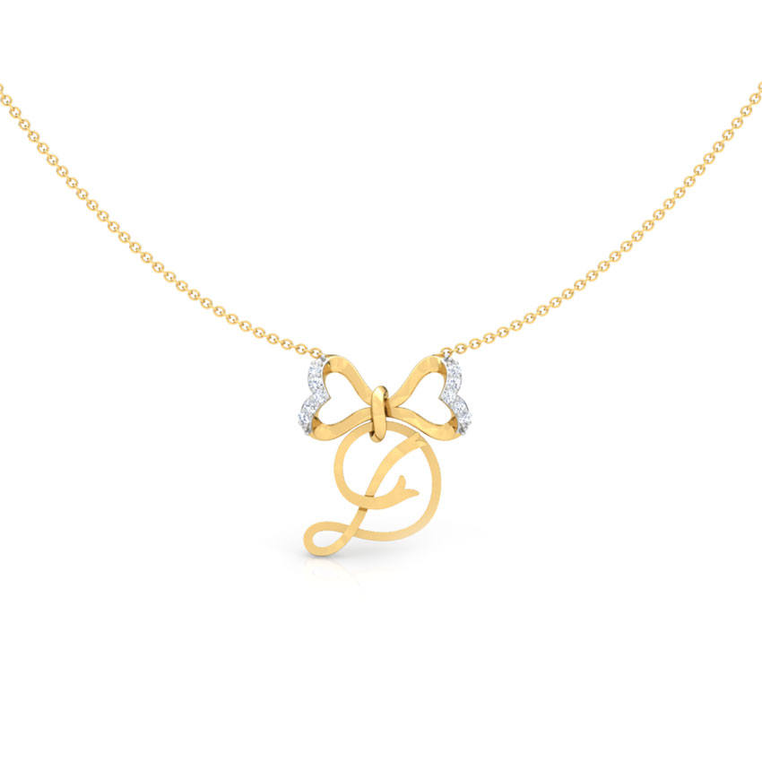 Alphabet D Bow Necklace