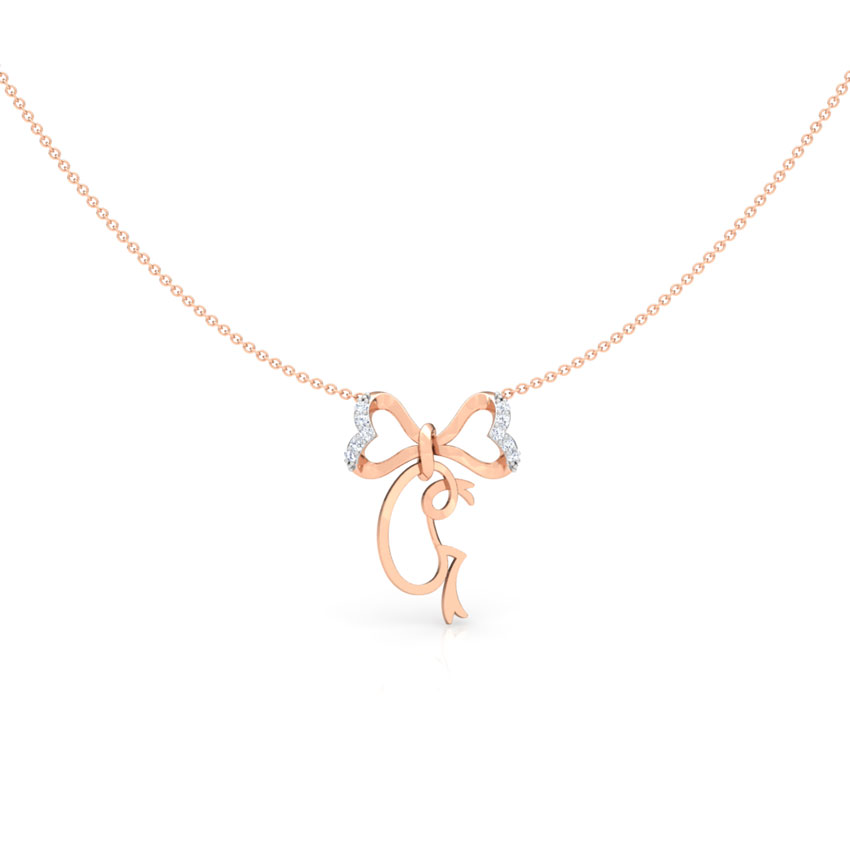 Alphabet G Bow Necklace