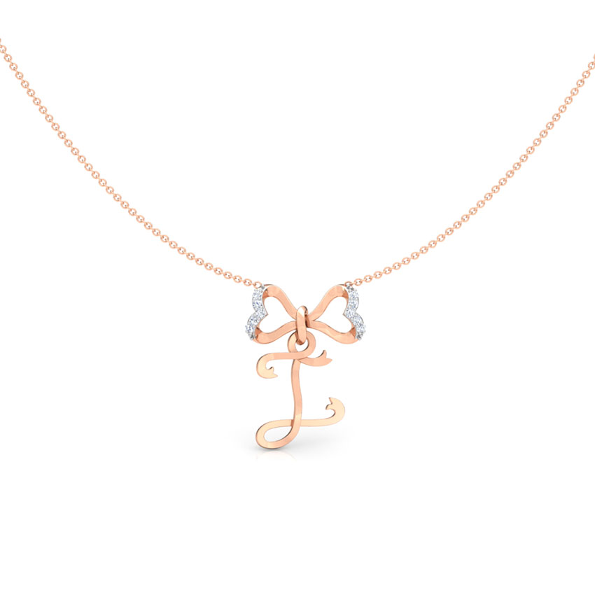 Alphabet I Bow Necklace