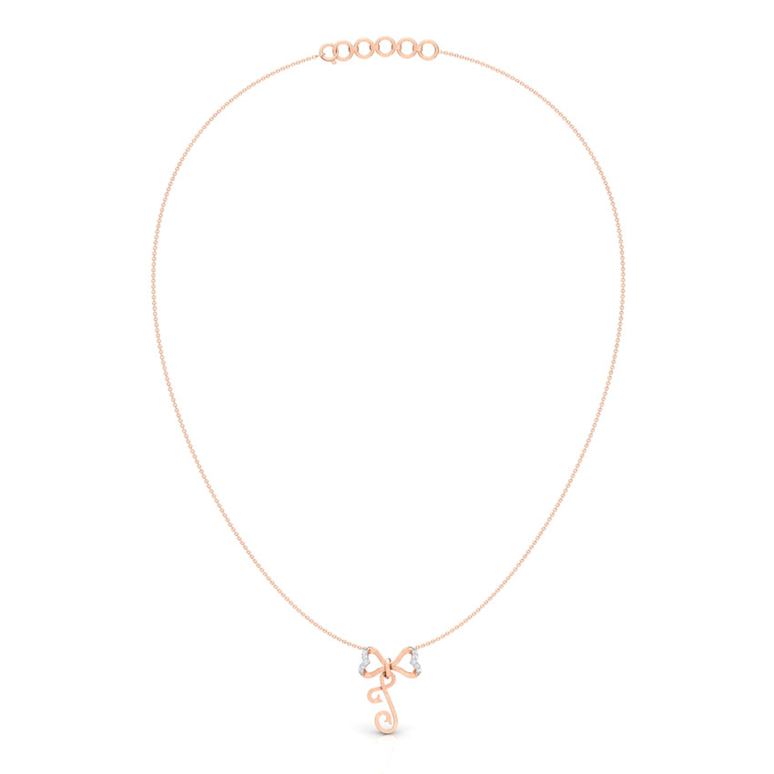 Alphabet J Bow Diamond Necklace Alphabet J Bow Diamond Necklace