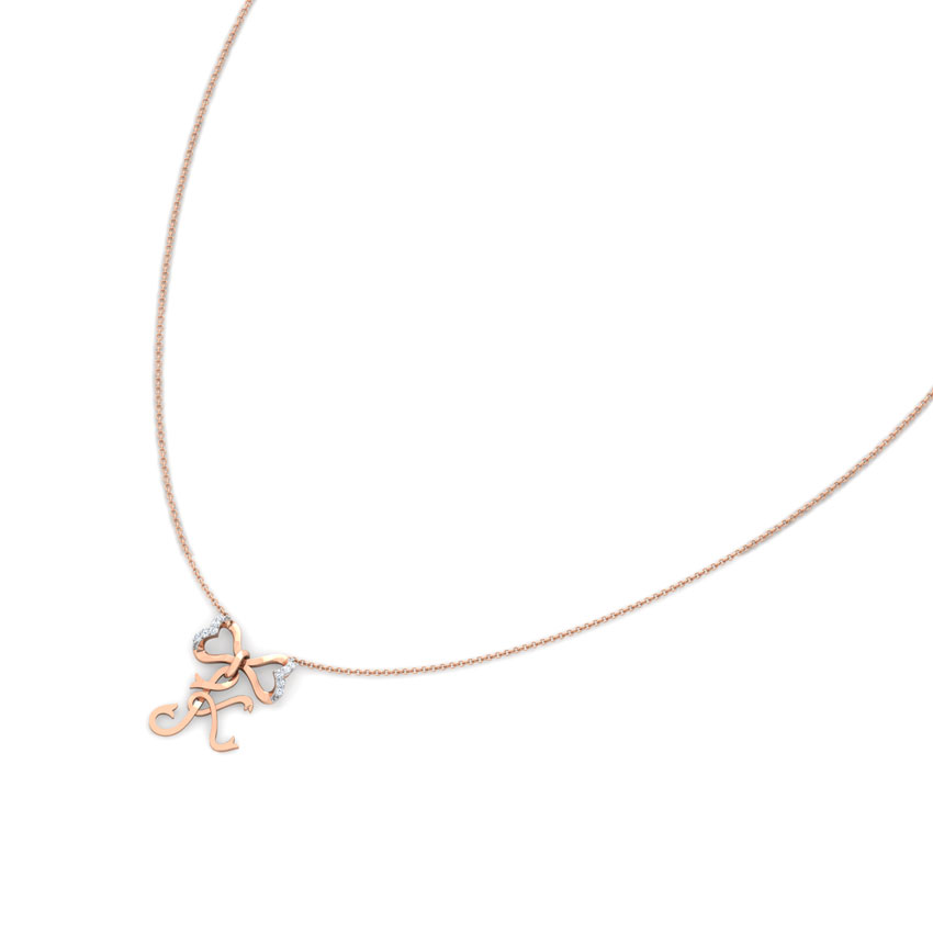 Alphabet K Bow Diamond Necklace Alphabet K Bow Diamond Necklace