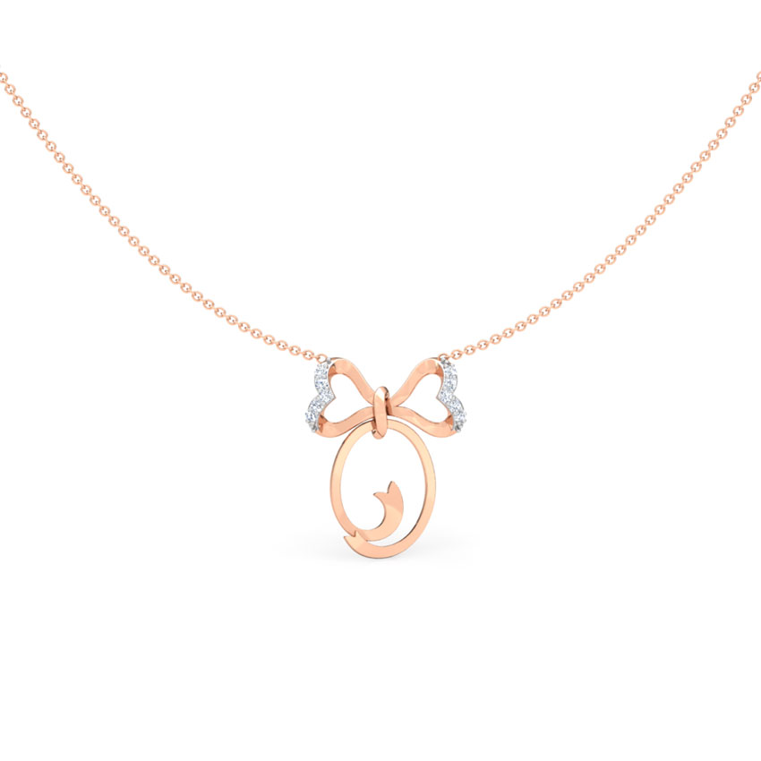 Alphabet O Bow Necklace