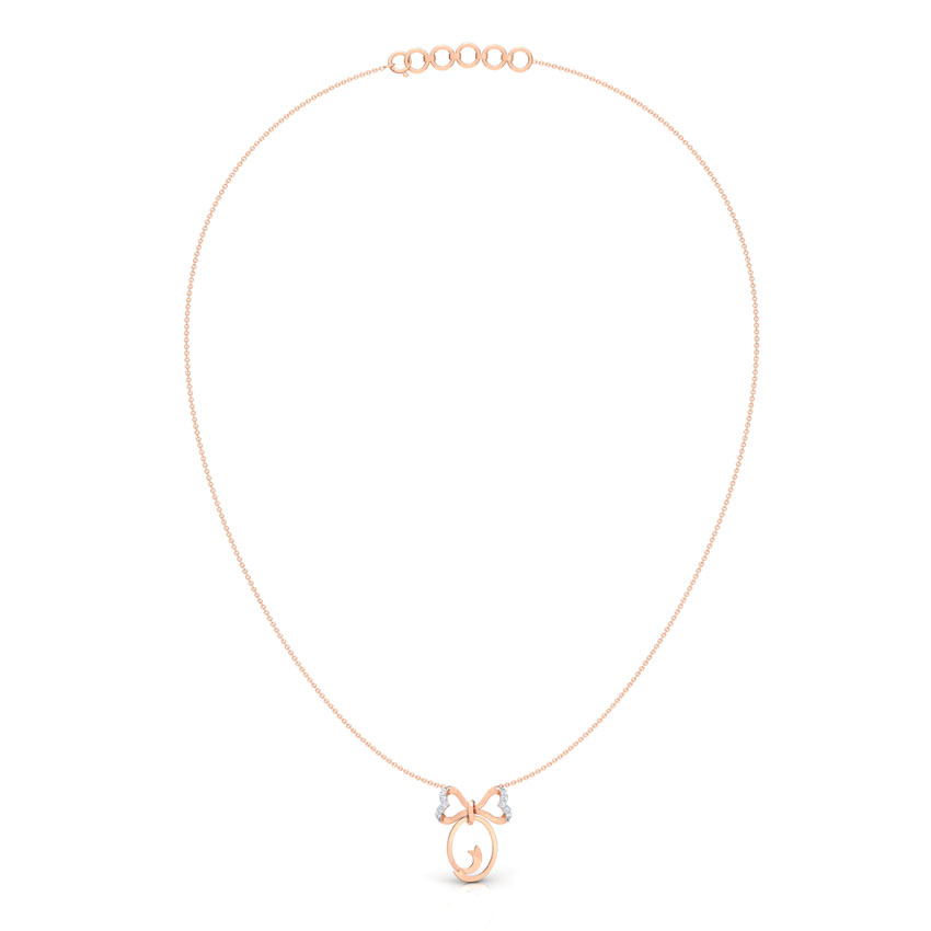 Alphabet O Bow Diamond Necklace Alphabet O Bow Diamond Necklace