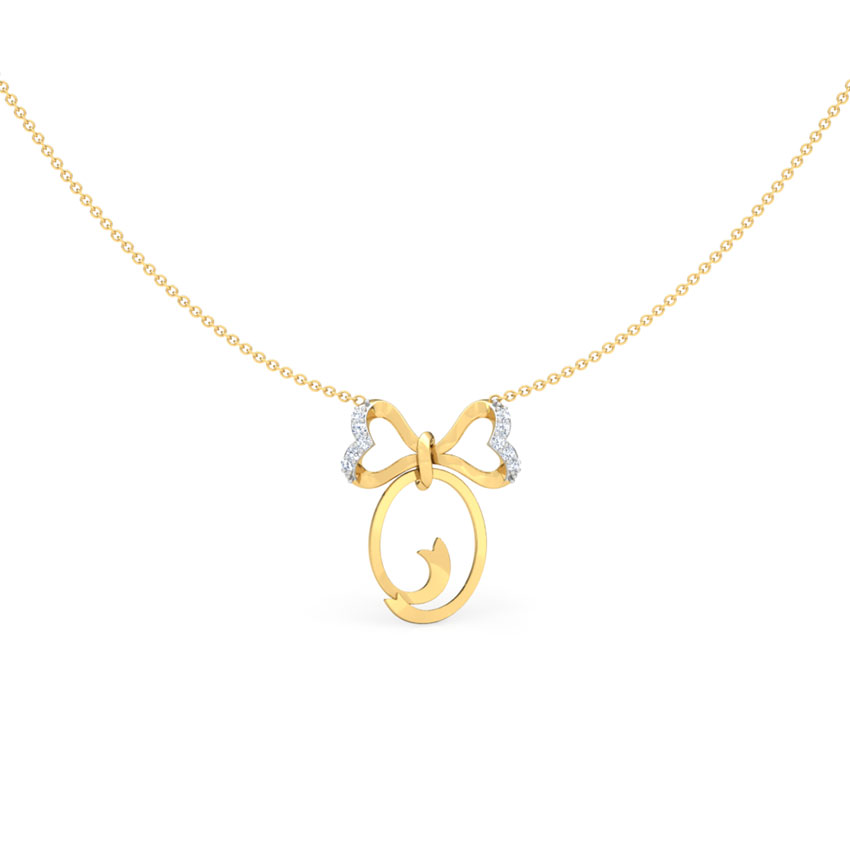 Alphabet O Bow Necklace