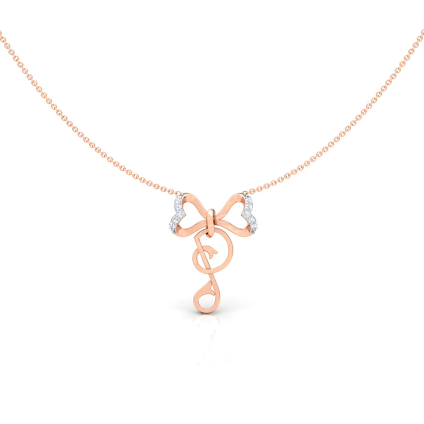Alphabet P Bow Necklace