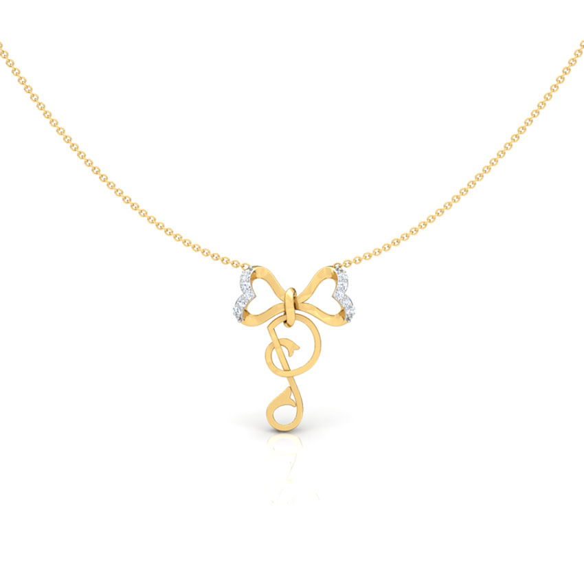 Alphabet P Bow Necklace