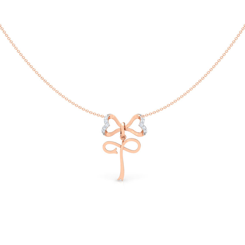 Alphabet T Bow Necklace