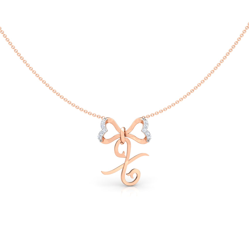 Alphabet X Bow Necklace