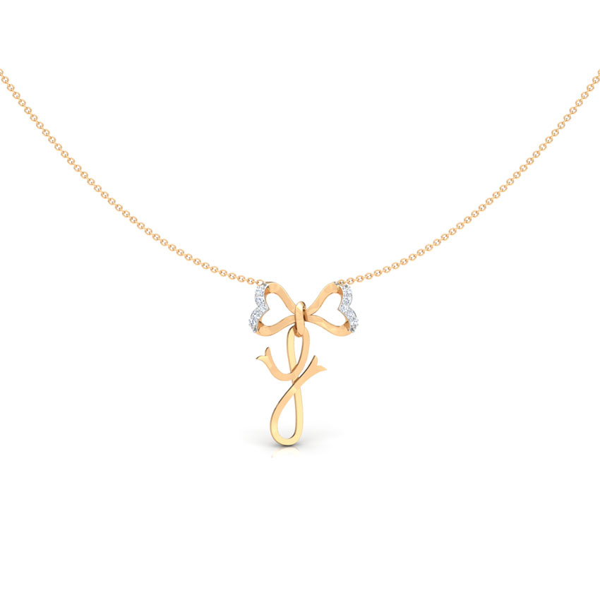 Alphabet Y Bow Necklace