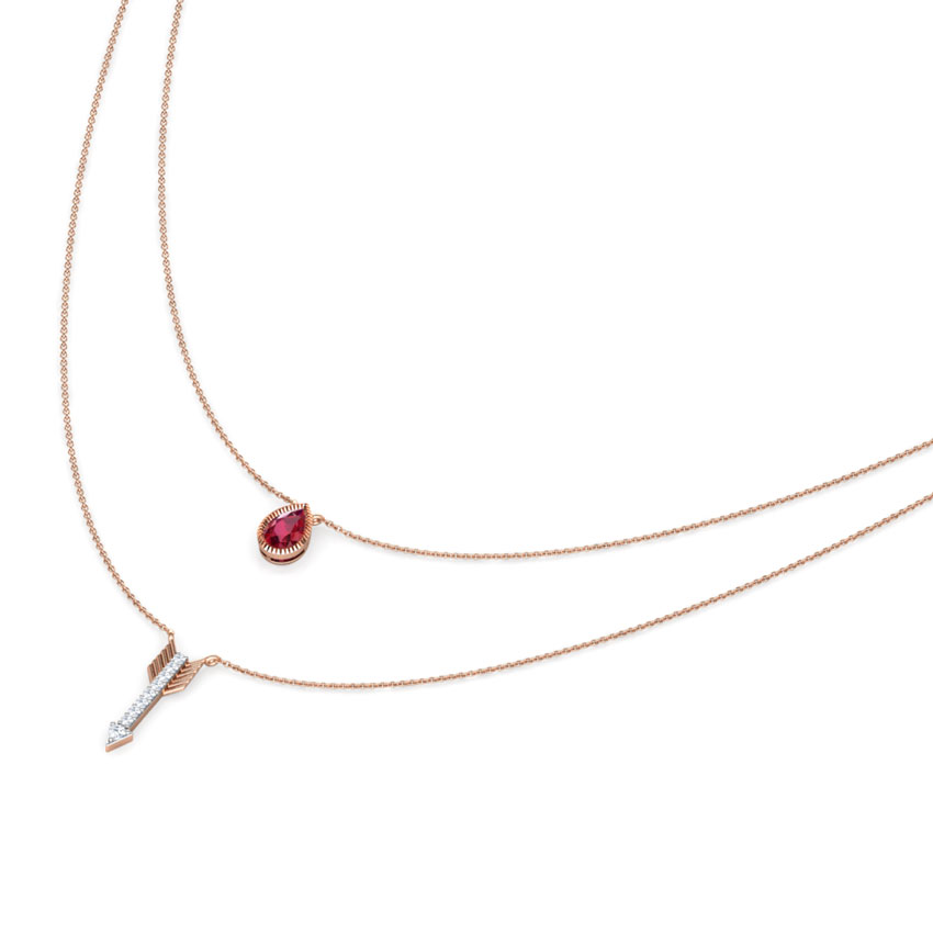 Pear and Arrow Multi Layer Gemstone Necklace