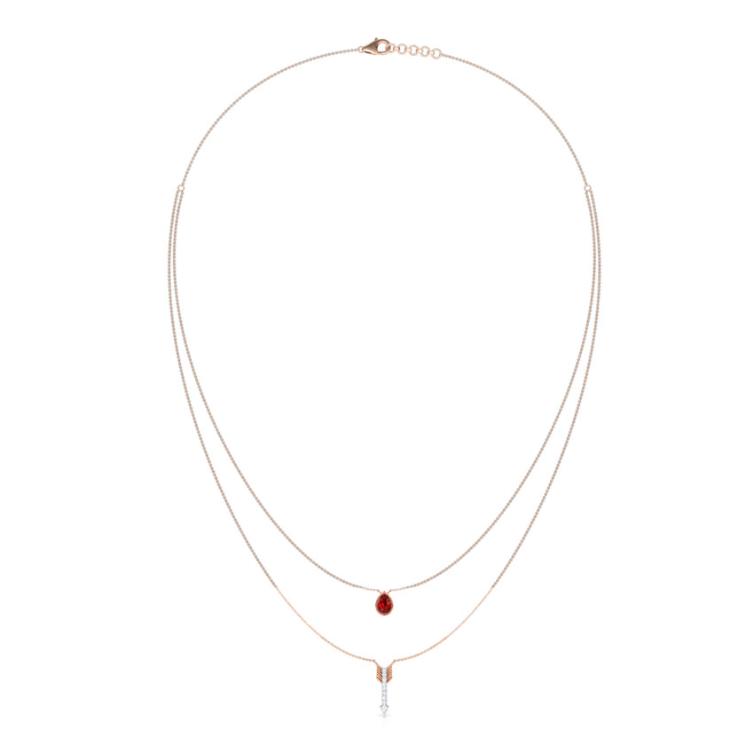 Pear and Arrow Multi Layer Gemstone Necklace