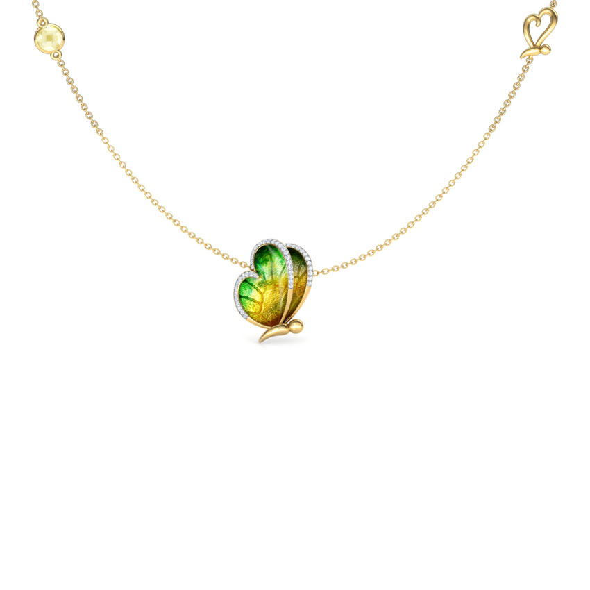 Flap Green Butterfly Necklace