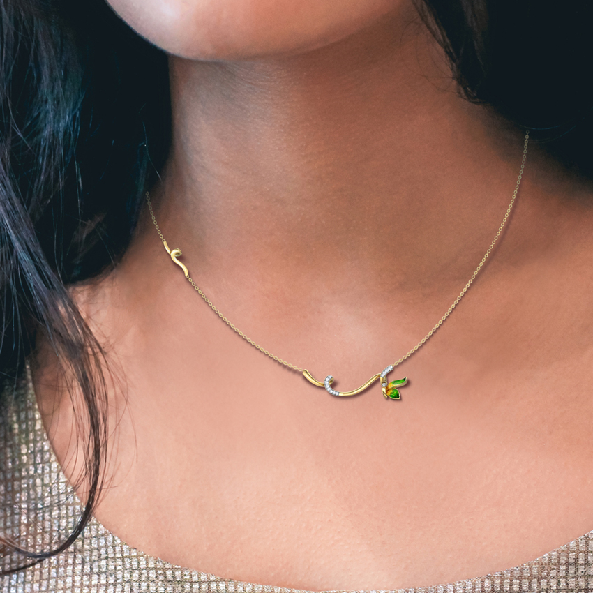 Tendril Green Butterfly Diamond Necklace Tendril Green Butterfly Diamond Necklace
