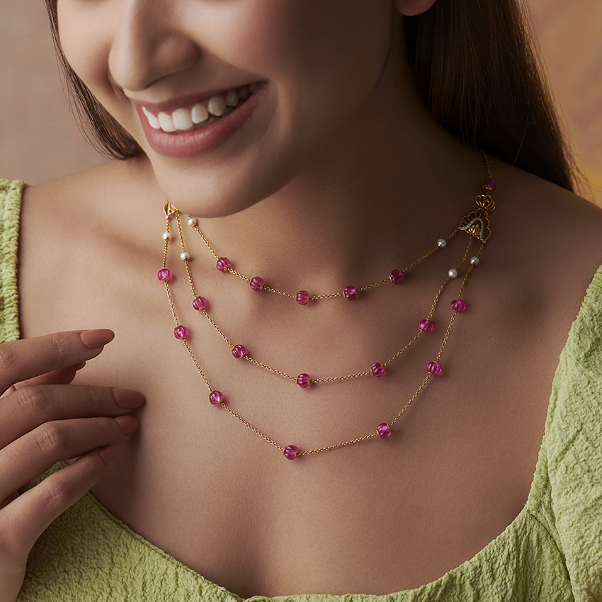Rambagh Arch Gemstone Necklace