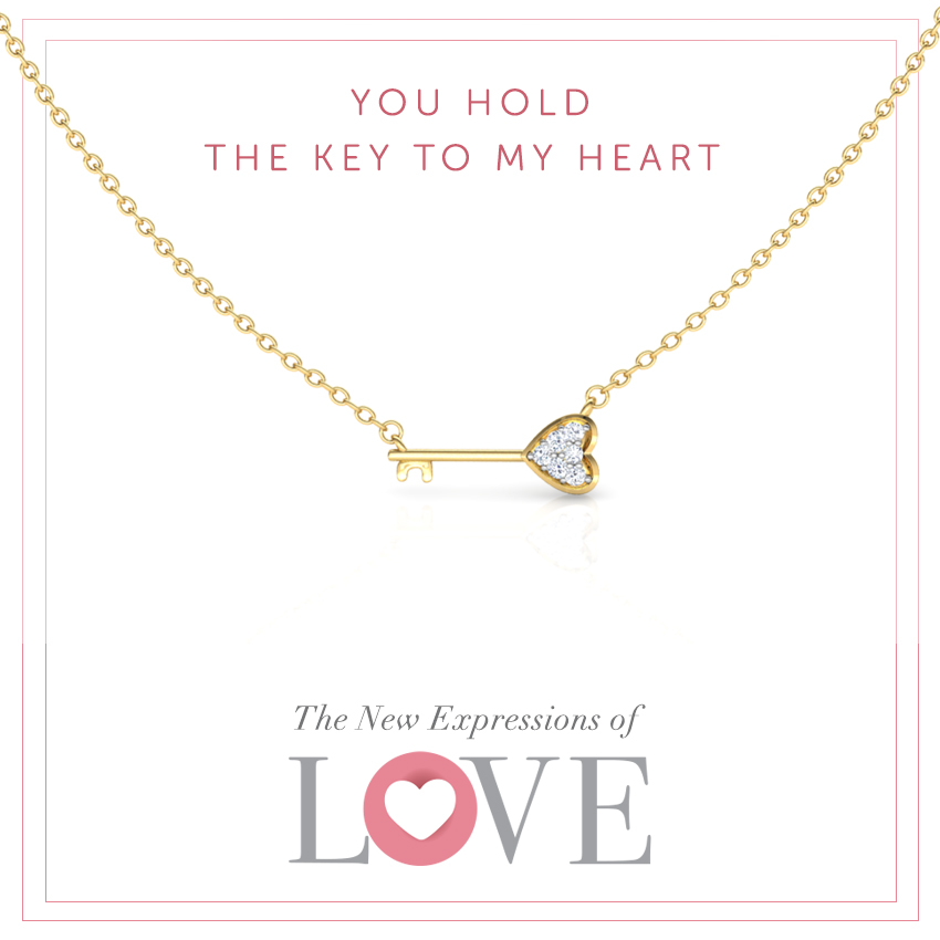 Key to My Heart Diamond Bar Necklace