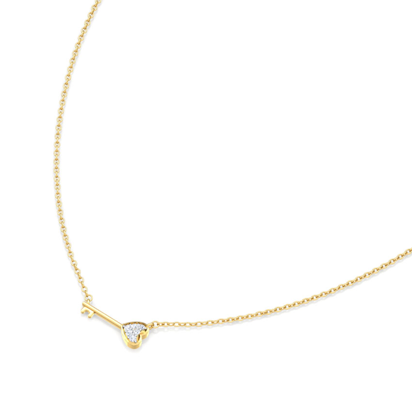 Key to My Heart Diamond Bar Necklace