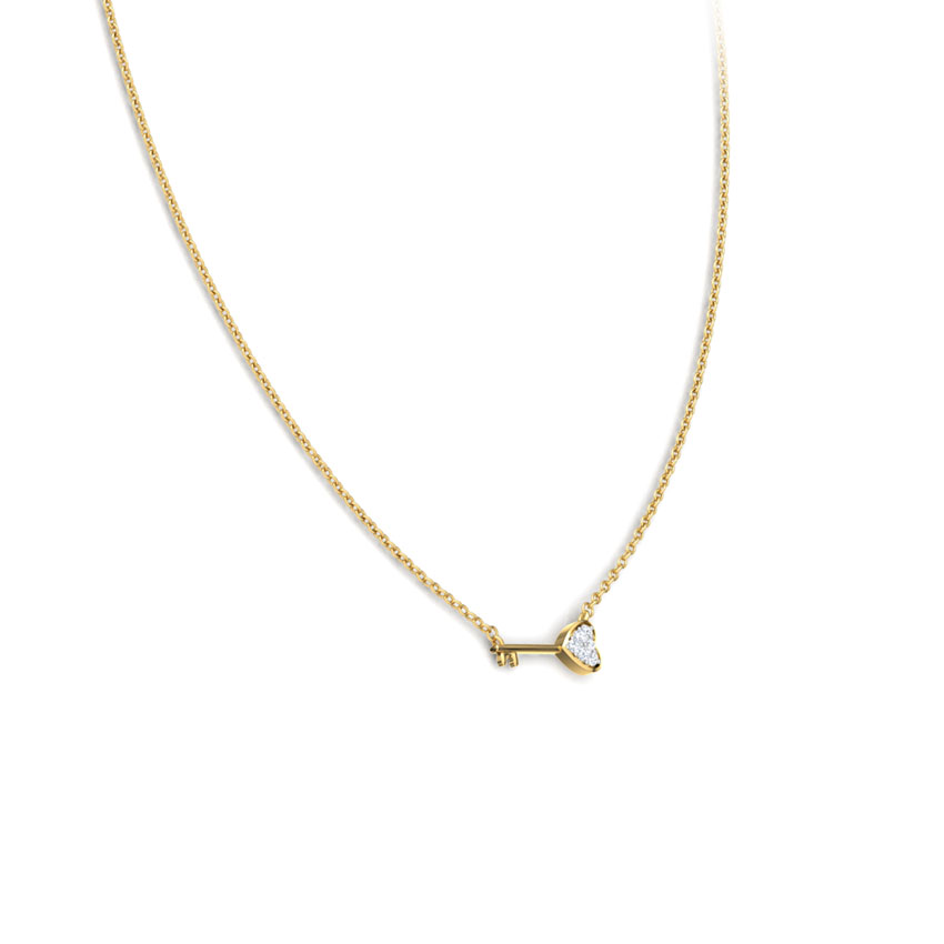 Key to My Heart Diamond Bar Necklace