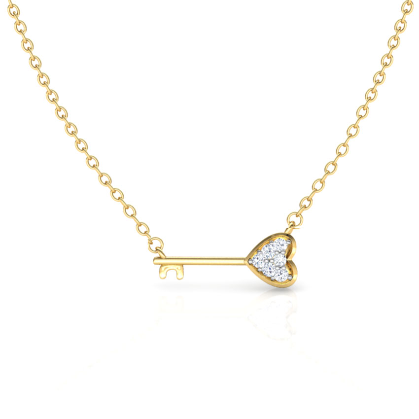 Key to My Heart Diamond Bar Necklace