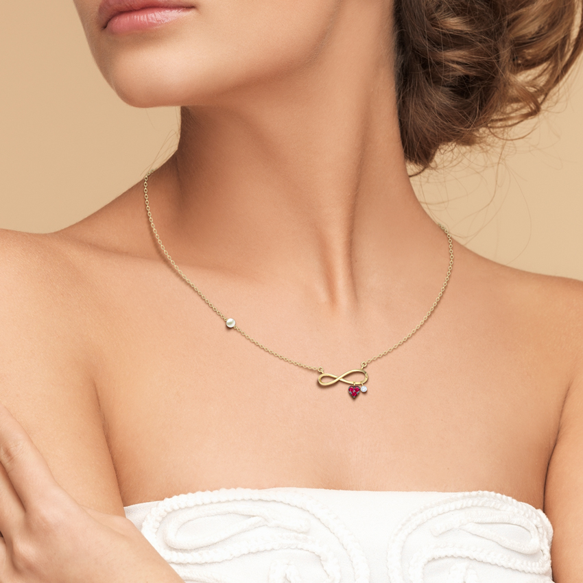 Forever in Love Gemstone Bar Necklace Forever in Love Gemstone Bar Necklace