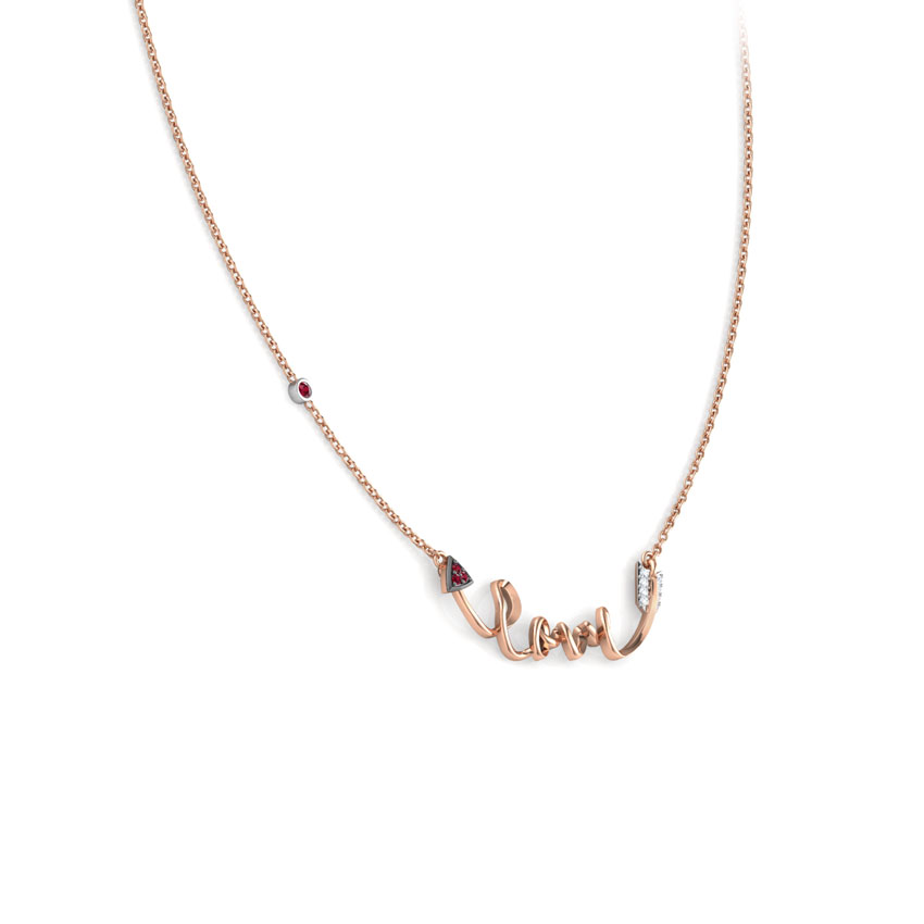 Cursive Love Bar Necklace
