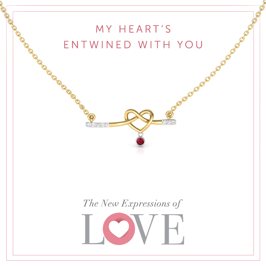 Entwined in Love Bar Gemstone Necklace