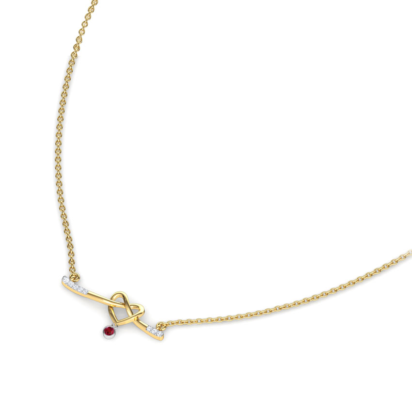 Entwined in Love Bar Gemstone Necklace