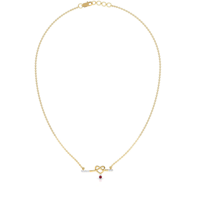 Entwined in Love Bar Gemstone Necklace
