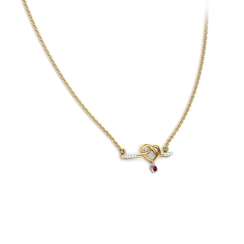 Entwined in Love Bar Gemstone Necklace
