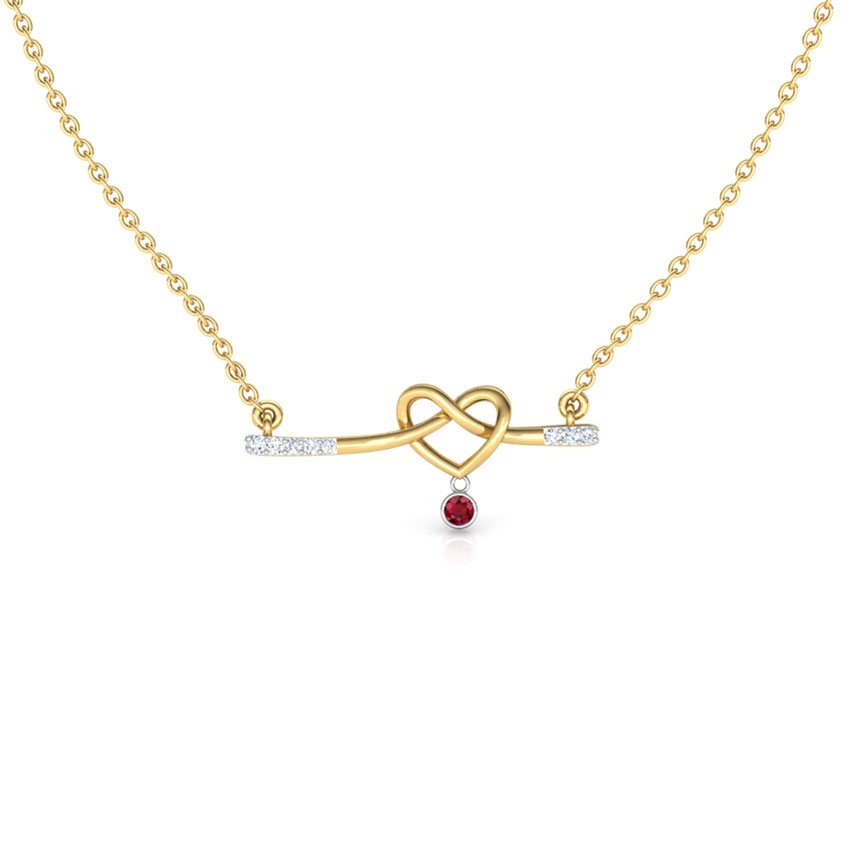 Entwined in Love Bar Gemstone Necklace