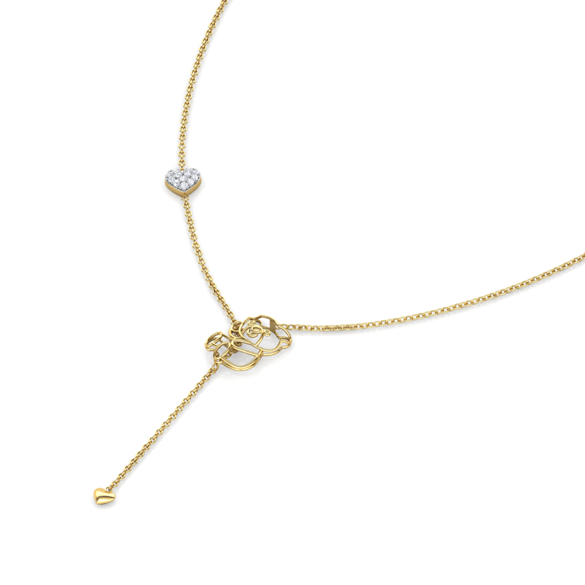 Teddy Diamond Lariat Necklace