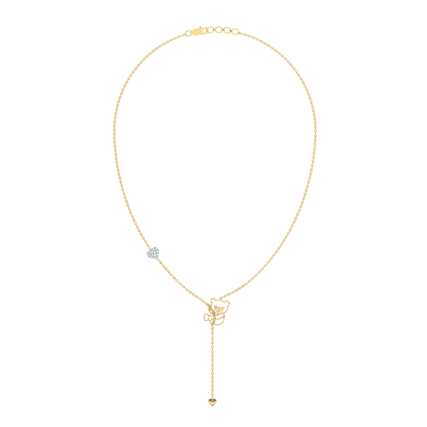 Teddy Diamond Lariat Necklace