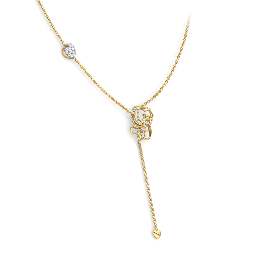 Teddy Diamond Lariat Necklace
