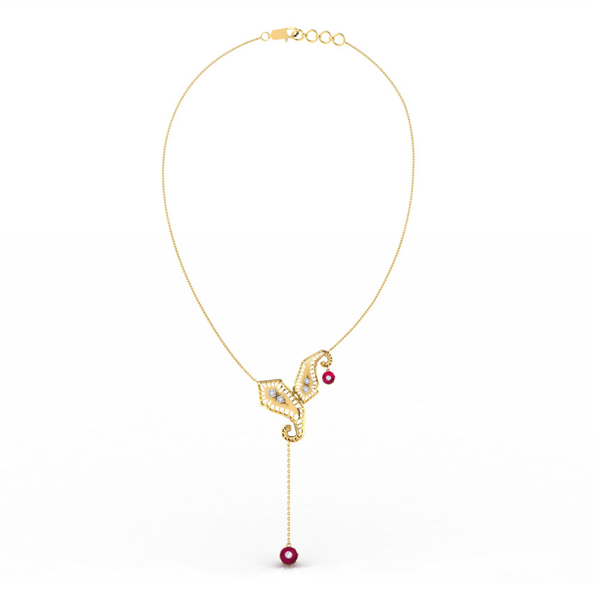 Structured Paisley Gemstone Necklace