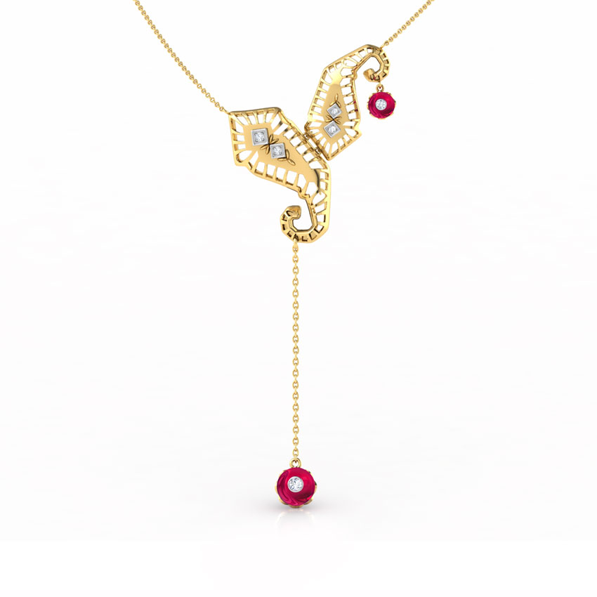 Structured Paisley Gemstone Necklace