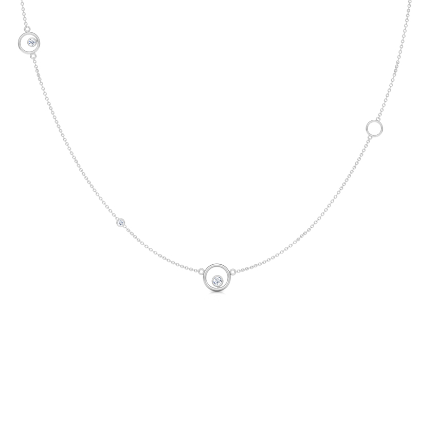 Diamond Necklaces 18 Karat White Gold Encircle Fine Line Diamond Necklace
