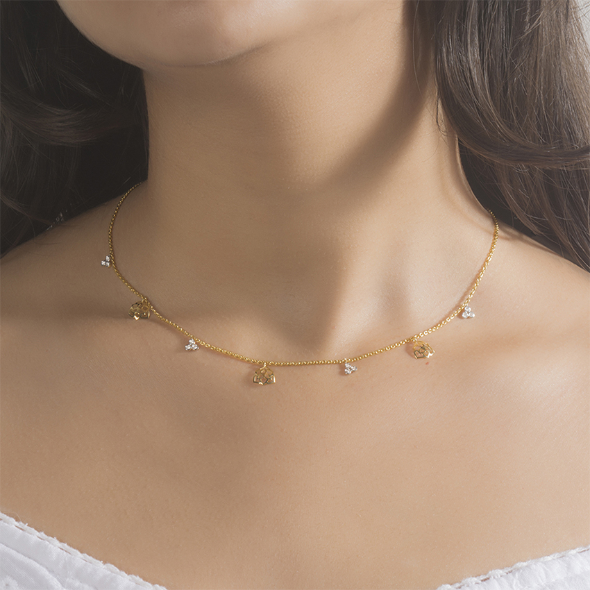 Rose Fine Line Diamond Necklace Rose Fine Line Diamond Necklace