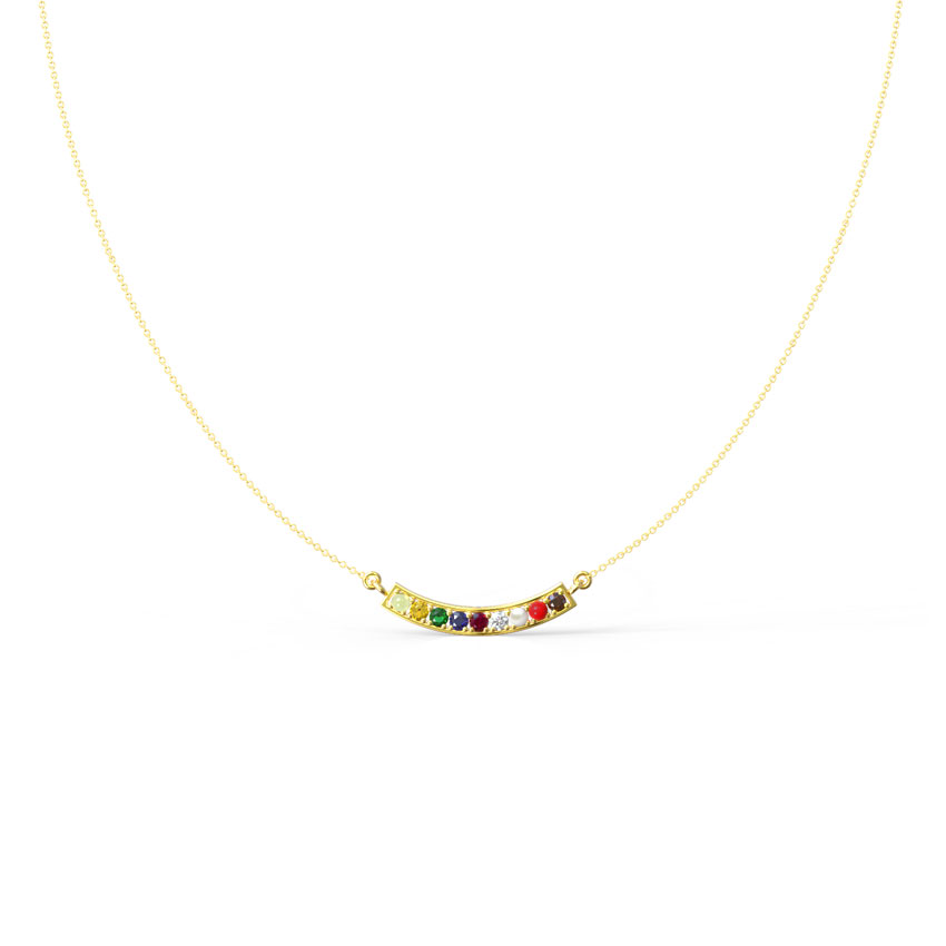 Crescent Navratna Necklace