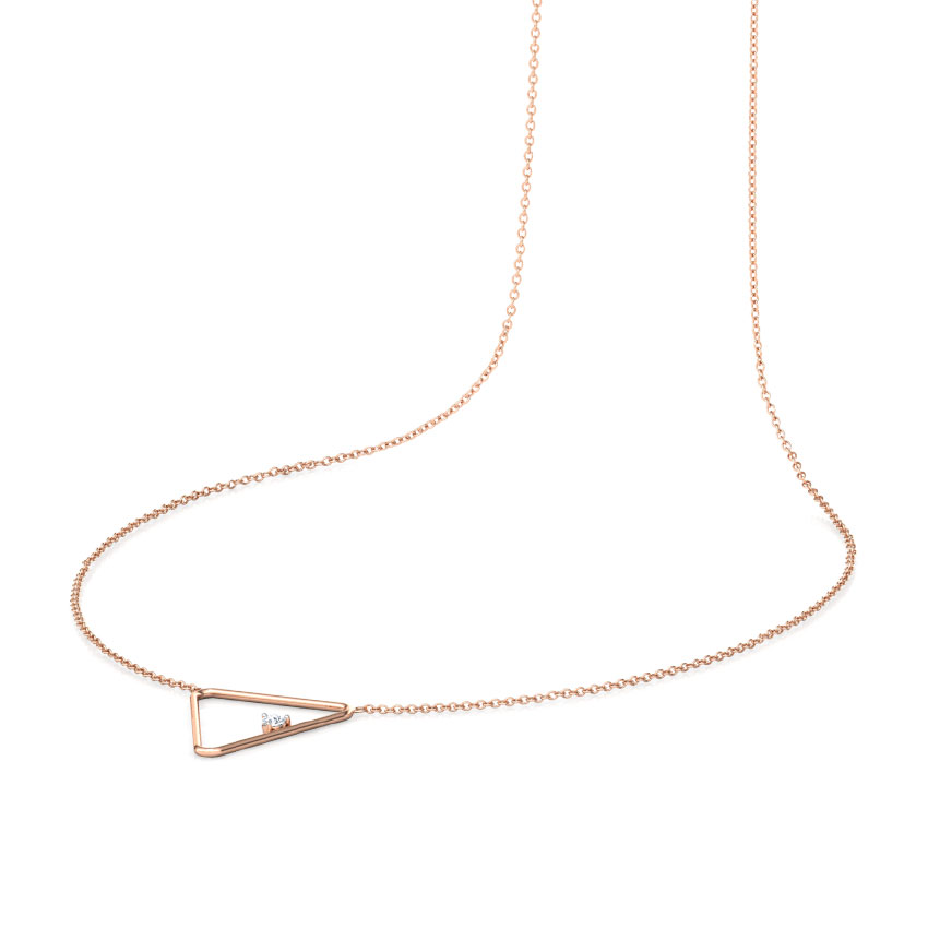 Minimalistic Trigon Diamond Necklace
