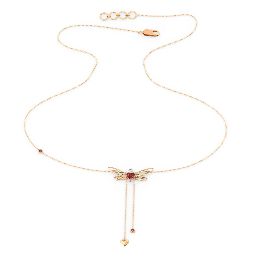 Flutter Dragonfly Gemstone Necklace