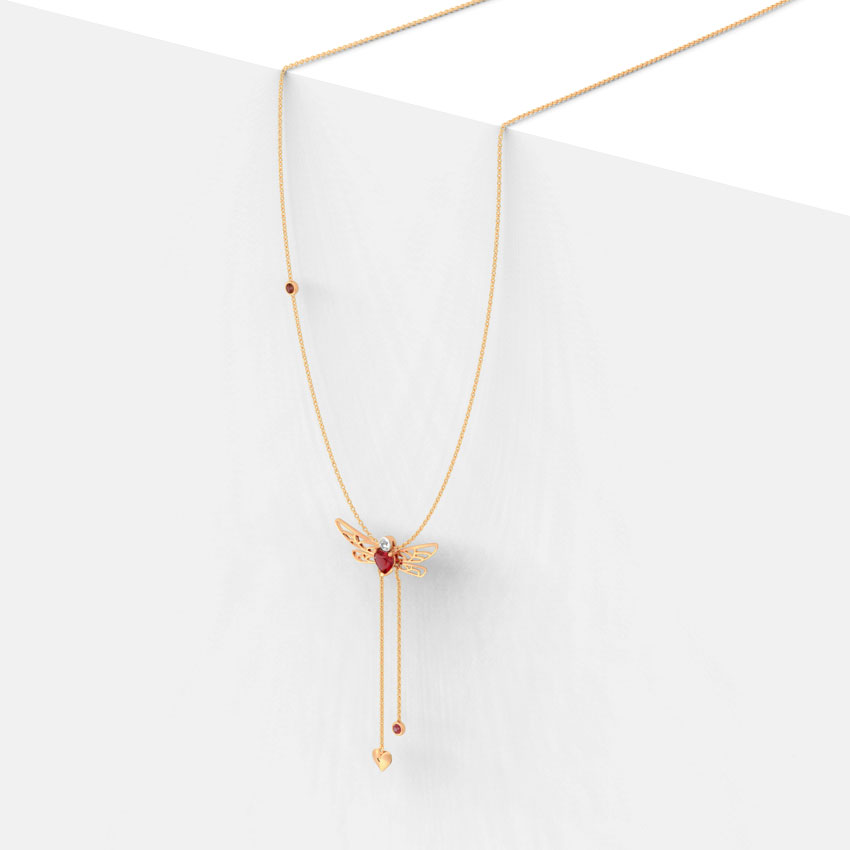 Flutter Dragonfly Gemstone Necklace