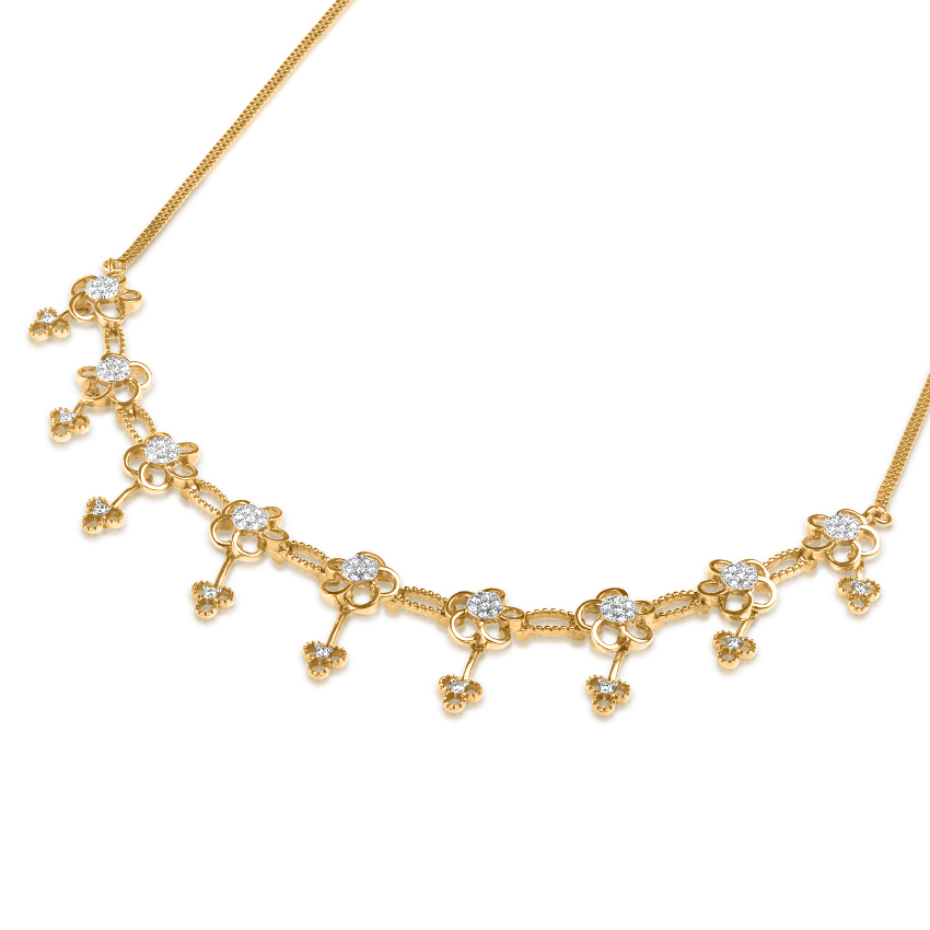 Pretty Floral Diamond Necklace