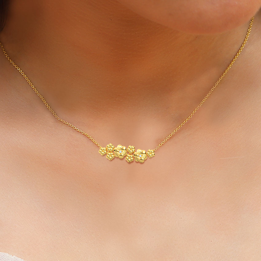 Clustered Floral Diamond Necklace Clustered Floral Diamond Necklace