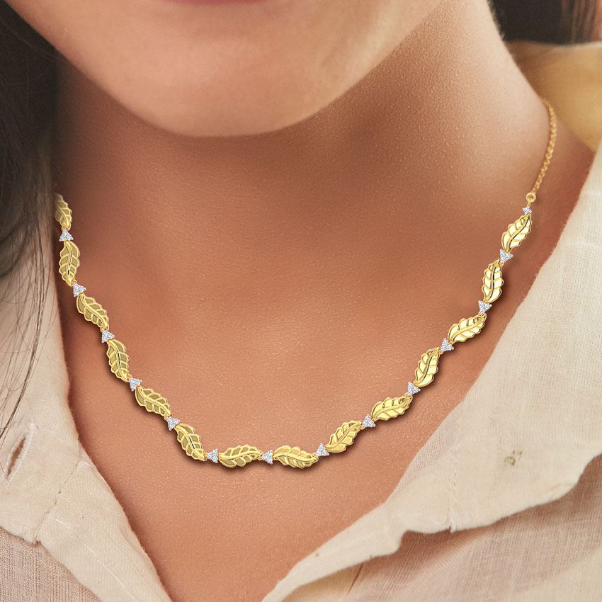 Netra Leaf Diamond Necklace