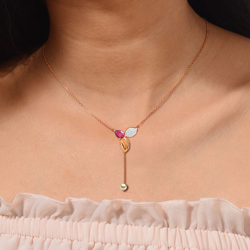 Elegant Leaflet Gemstone Necklace Elegant Leaflet Gemstone Necklace