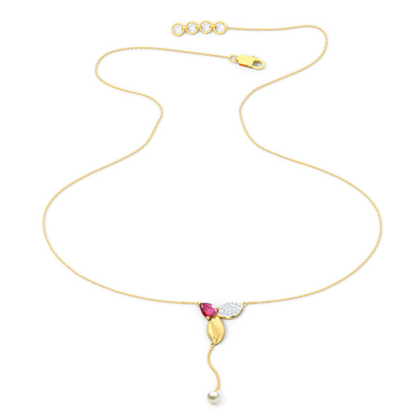 Elegant Leaflet Gemstone Necklace Elegant Leaflet Gemstone Necklace