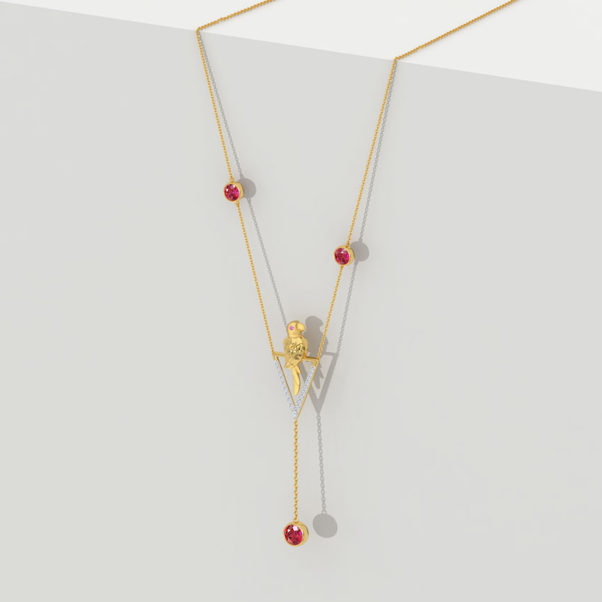 Endearing Parrot Gemstone Necklace
