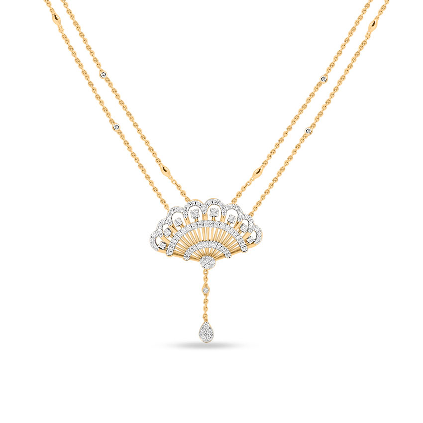 Diamond Necklaces 18 Karat Yellow Gold Majestic Sway Necklace