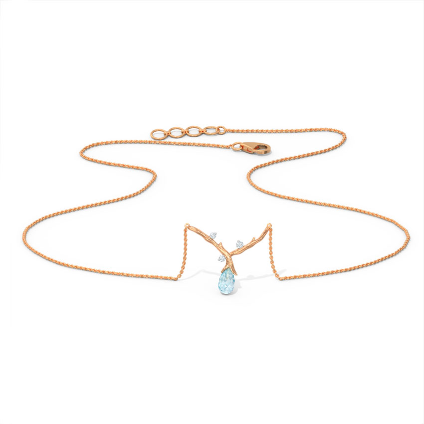 Sprig Dewdrops Gemstone Necklace