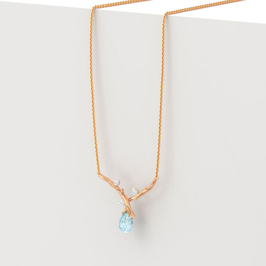 Sprig Dewdrops Gemstone Necklace
