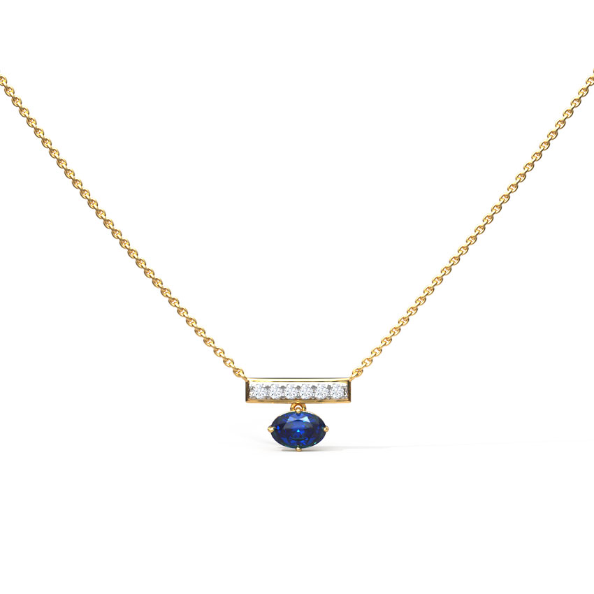 Diamond Necklaces 14 Karat Yellow Gold Berry Bar Gemstone Necklace